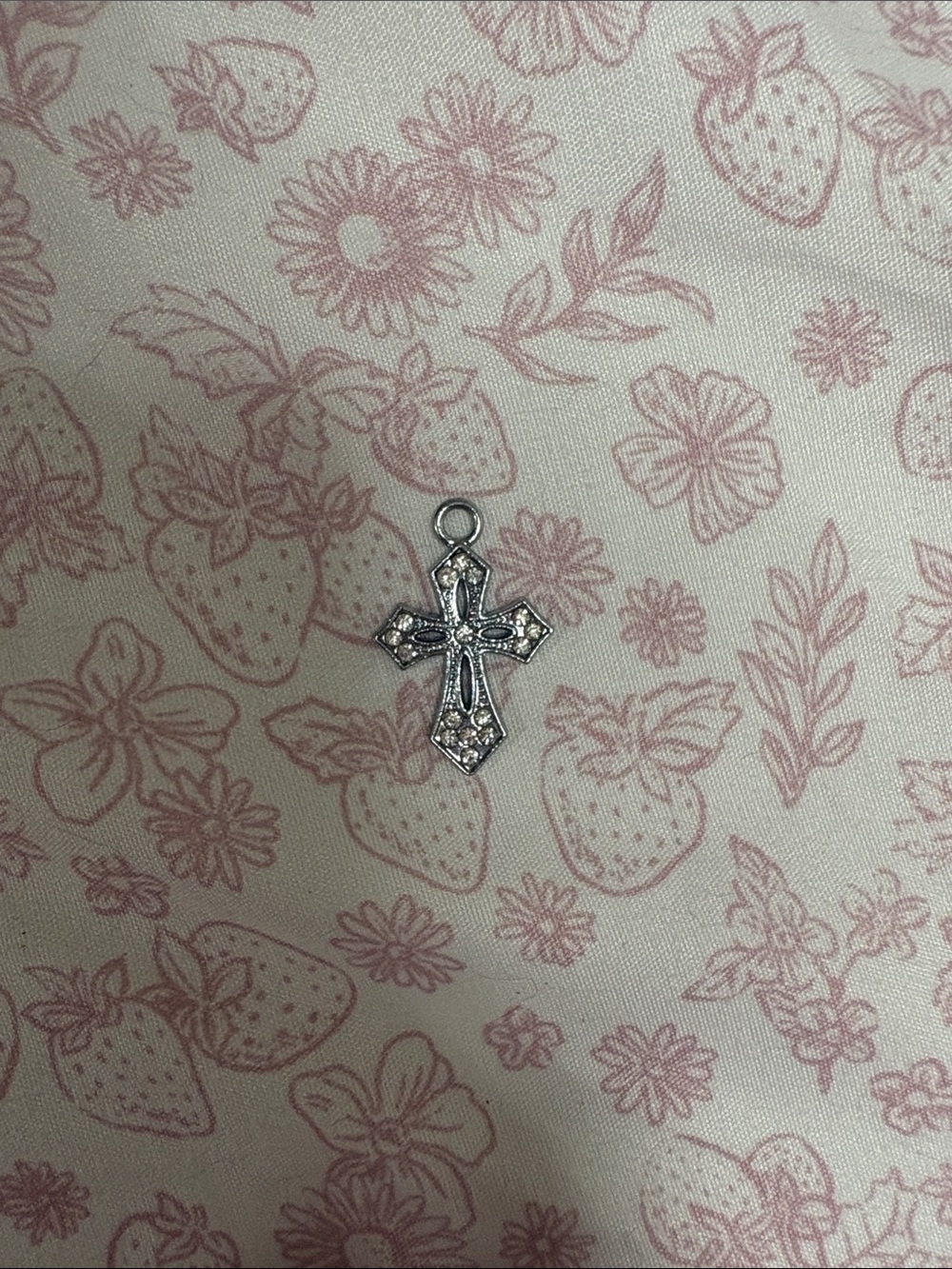 Silver Crystal Cross Pendant Charm - Women Accessories